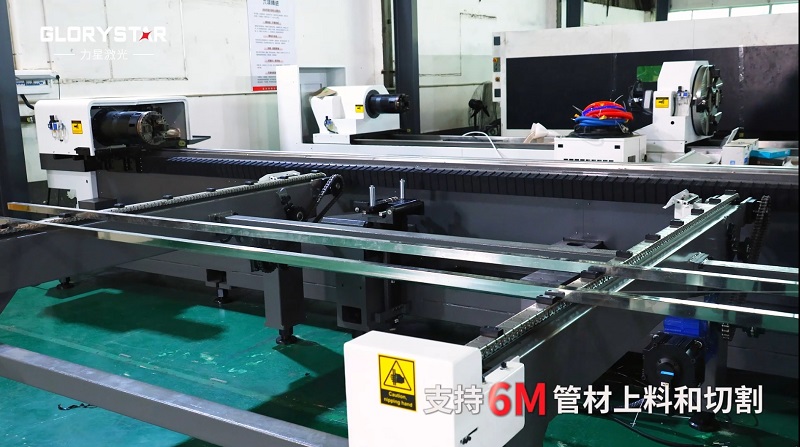 6000瓦雙卡盤激光切管機，高效率，高精度，高品質