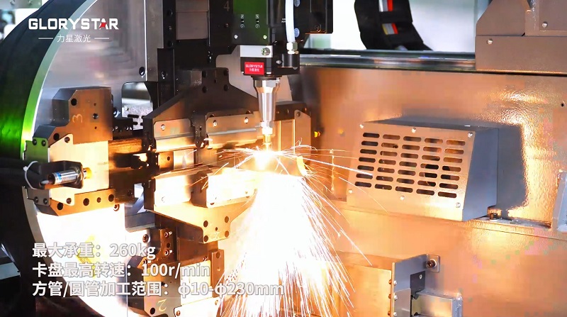 6000瓦雙卡盤激光切管機，高效率，高精度，高品質